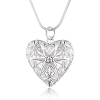 Collier avec pendentif cadre Photo en argent Sterling 925, chaîne serpent de 18/20/22/24 pouces pour femme, breloque, bijoux de mariage à la mode, tendance 4