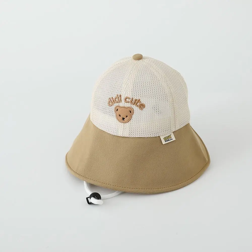 Cute Summer Baby Bear Bucket Cap Mesh Breathable Children Fisherman Cap Anti UV Quick-dry Outdoor Sun Hat