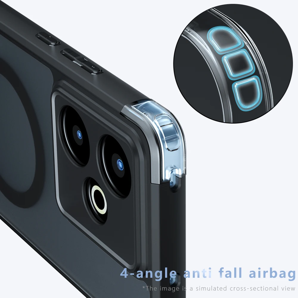 Magsafe Shockproof Acrylic Phone Case with Magnetic Wireless Charging Capability
