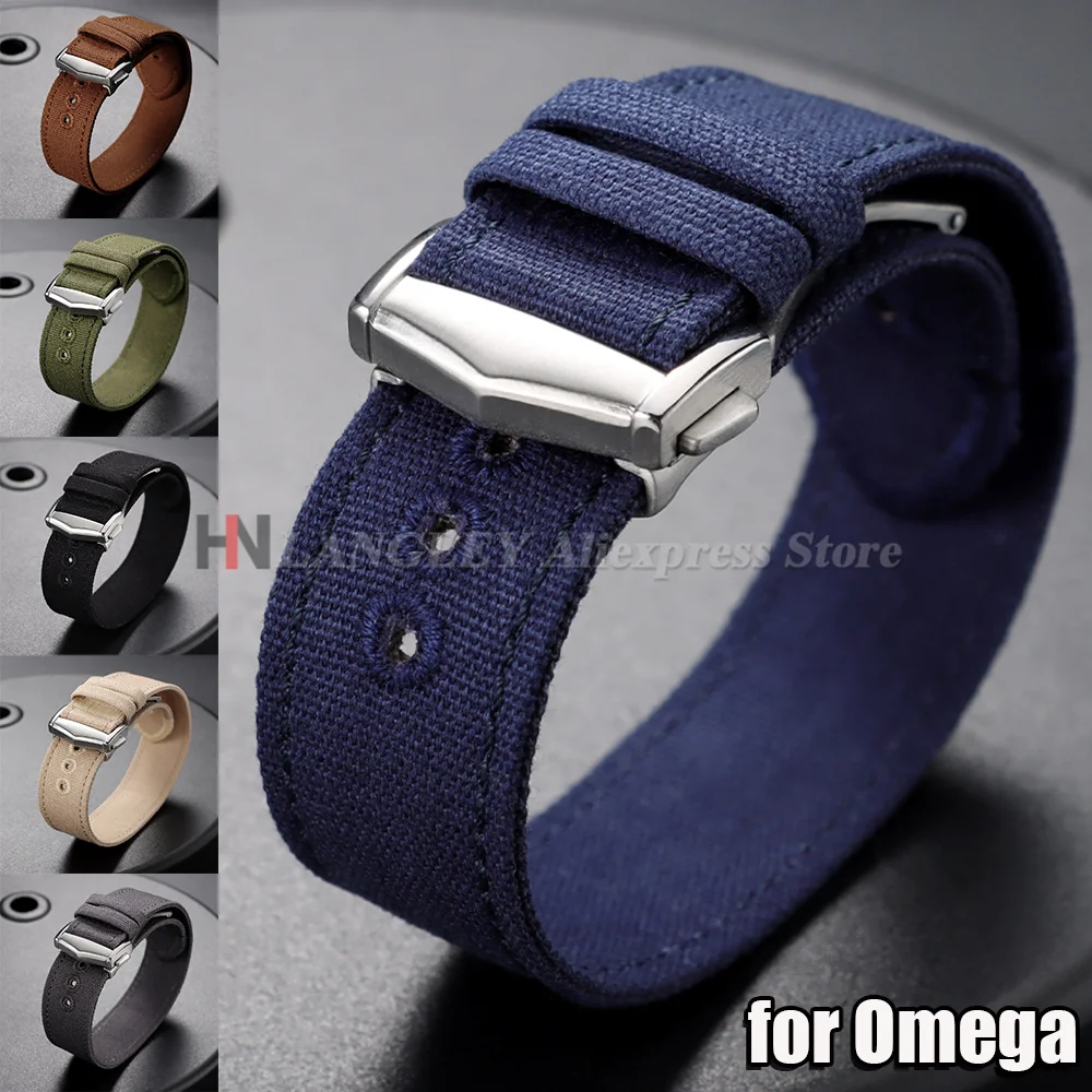 Waterproof Nylon Canvas Watch Strap with Folding Buckle - Sporty and Durable Watch Accessory