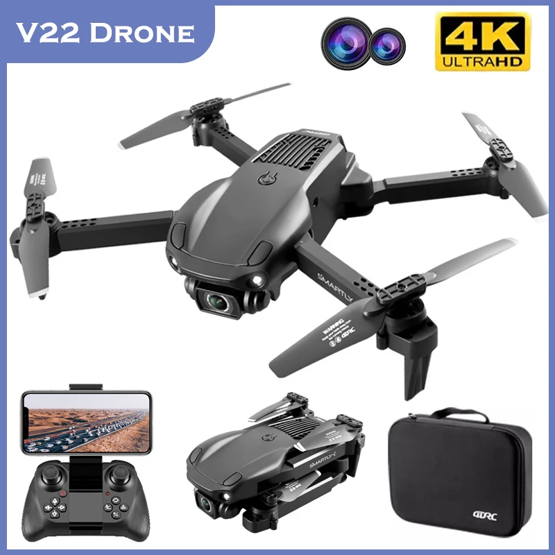 

V22 Mini Drone 6K HD Dual Camera FPV Professional Aerial Photography Obstacle Avoidance Foldable RC Quadcopter Helicopter Toys