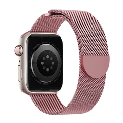 Gradient Dual - Tone Milanese Magnetic Wristband - Stainless Steel Strap - Ultra 49mm (Rose pink)