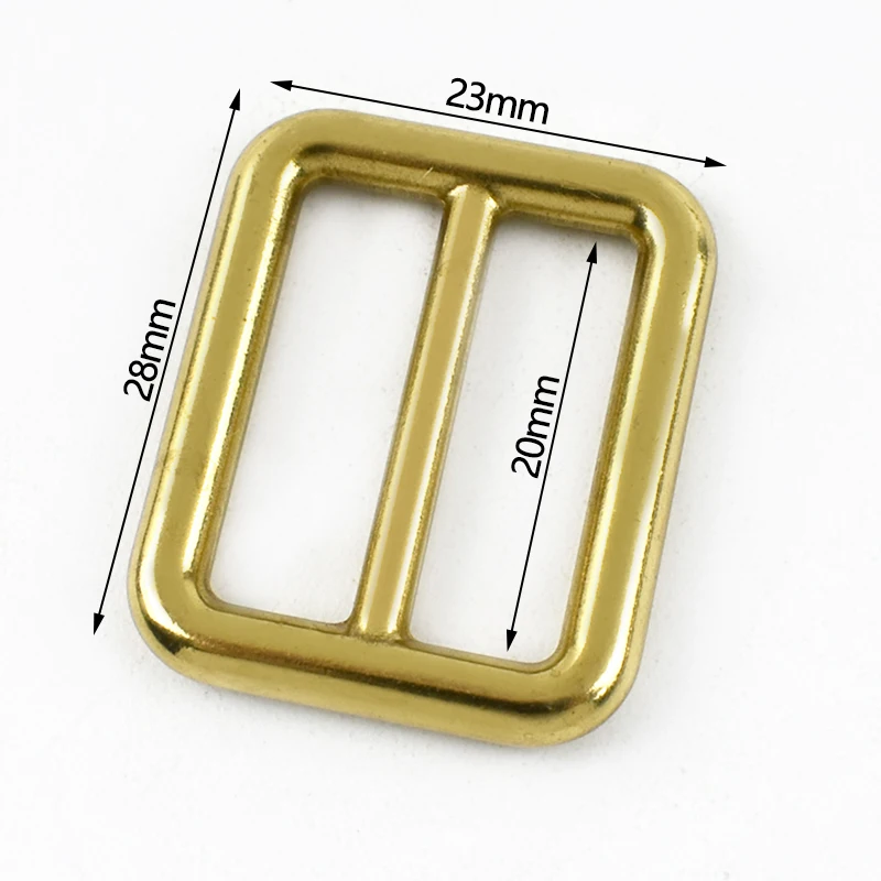 Set of 5 Solid Brass Adjustable Strap Buckles