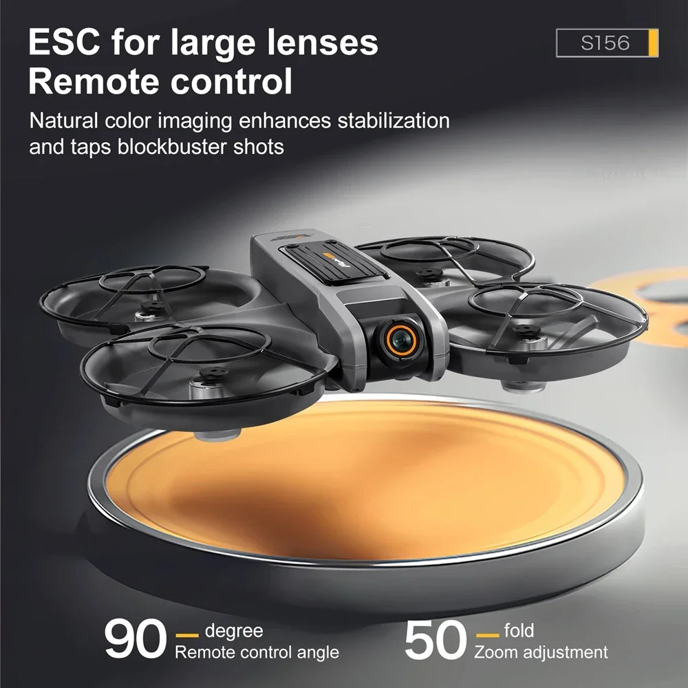 Drone 4K avec Moteur Sans Balais et Écran LCD 12,5 cm - Noir/Orange
