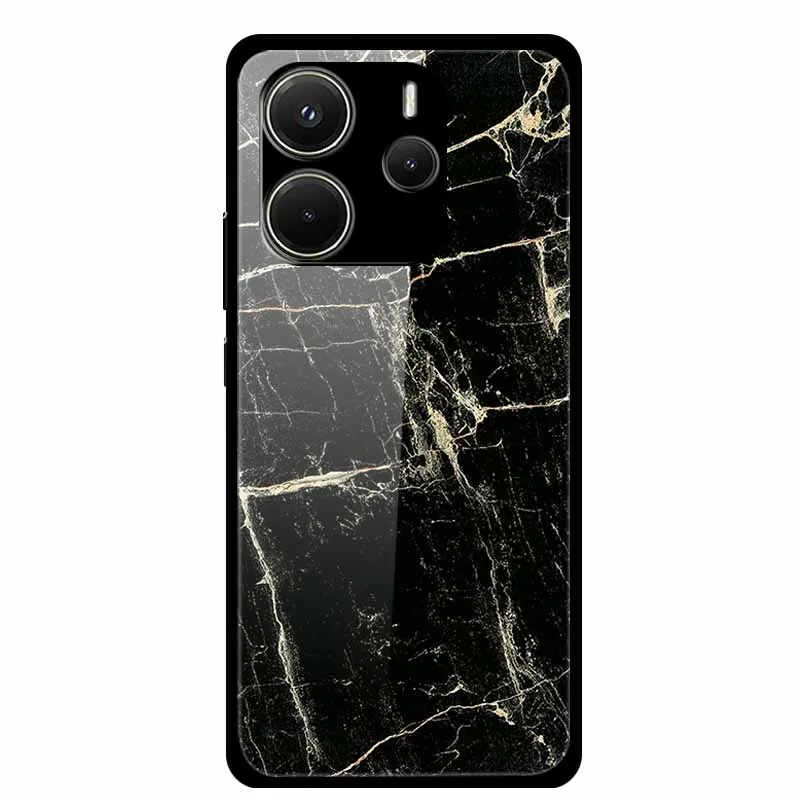 Luxury Tempered Glass Hard Back Phone Case Cover