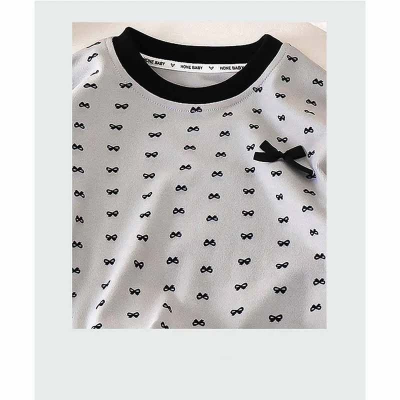 2-teilige Baby-Bluse für Mädchen, Fliege, Kleidung, Frühling, niedliche Oberteile für Kinder, Herbst und Winter, lässiges T-Shirt für Kinder, lockeres Hemd mit Boden – Detail 10