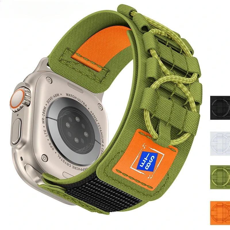 애플 워치용 스포츠 나일론 스트랩, 울트라 2 1 밴드, 49mm, 44mm, 42mm, 우븐 루프 팔찌, 아이워치 시리즈 9, 8, 7, 45mm, 6, 5, 4 se 밴드