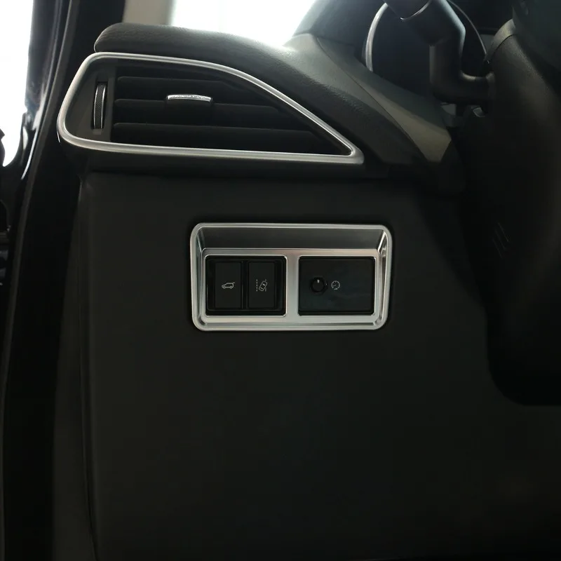 

For Land Rover Discovery 5 LR5 L46 2017-2023 ABS Silver Car indoor Tail Door Switch Frame Cover Trim Sticker Car Accessories