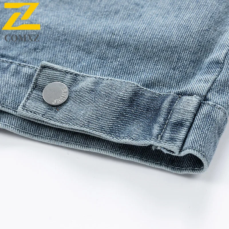 EiAO Japanese Style Denim Vest  All seasons  Water-Resistant Windproof Streetwear Outdoor Camping Fishing washable Work Jacket