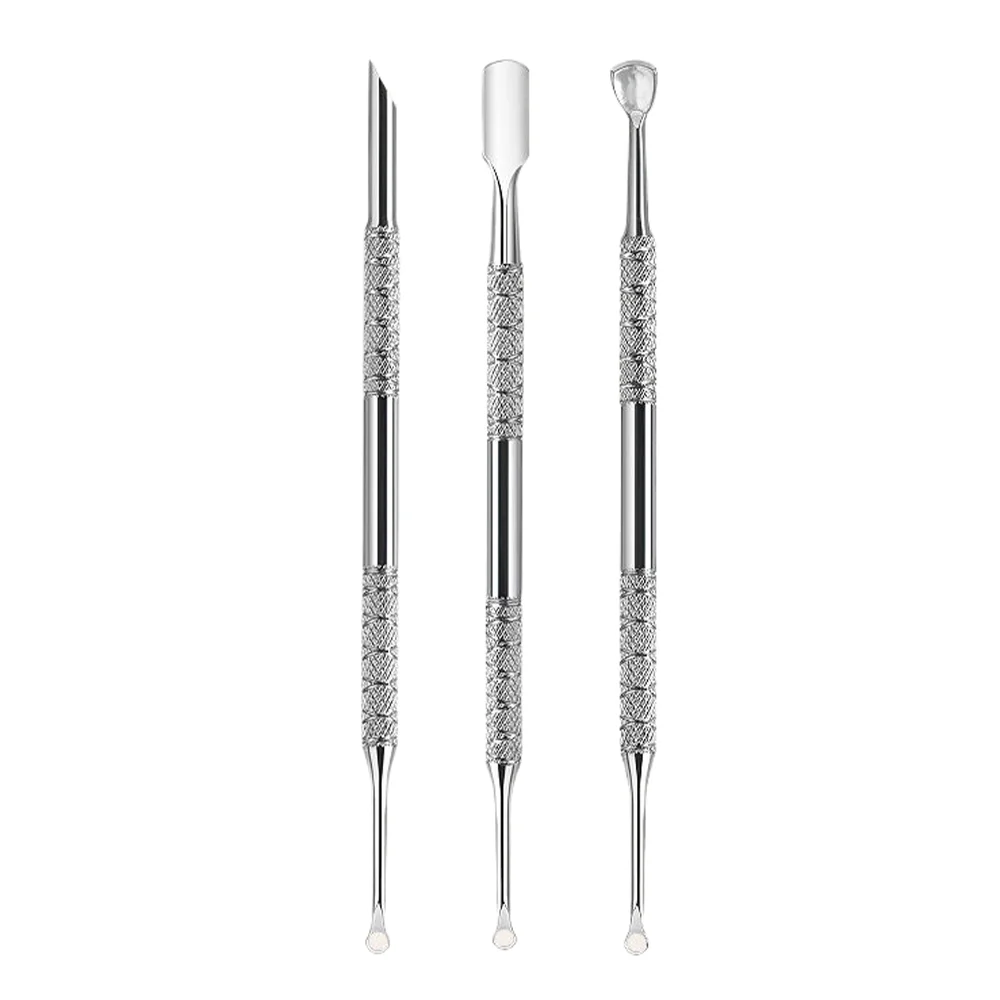 Cuticle Pusher Tools Professional Nail Cuticle Pusher Remover Trimmer Spoon Shaped Dual Sided Metal Stainless Steel