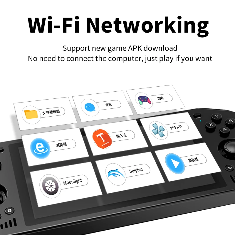 Powkiddy X28 Unisoc Tiger T618 5.5 Inch Touch IPS Screen Android 11 PSP PS2 HD TV OUTPUT Retro Game Machine