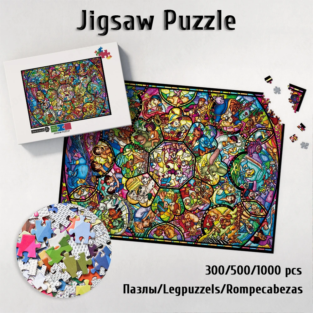 Disney All Characters Jigsaw Puzzle Educational Toys Disney Series Cartoon Unique Design Puzzle for Adults Game and Puzzle Gift disney dumbo collector s edition jigsaw puzzles disney cartoon diy large puzzle game unique design toys gift for kids for adults