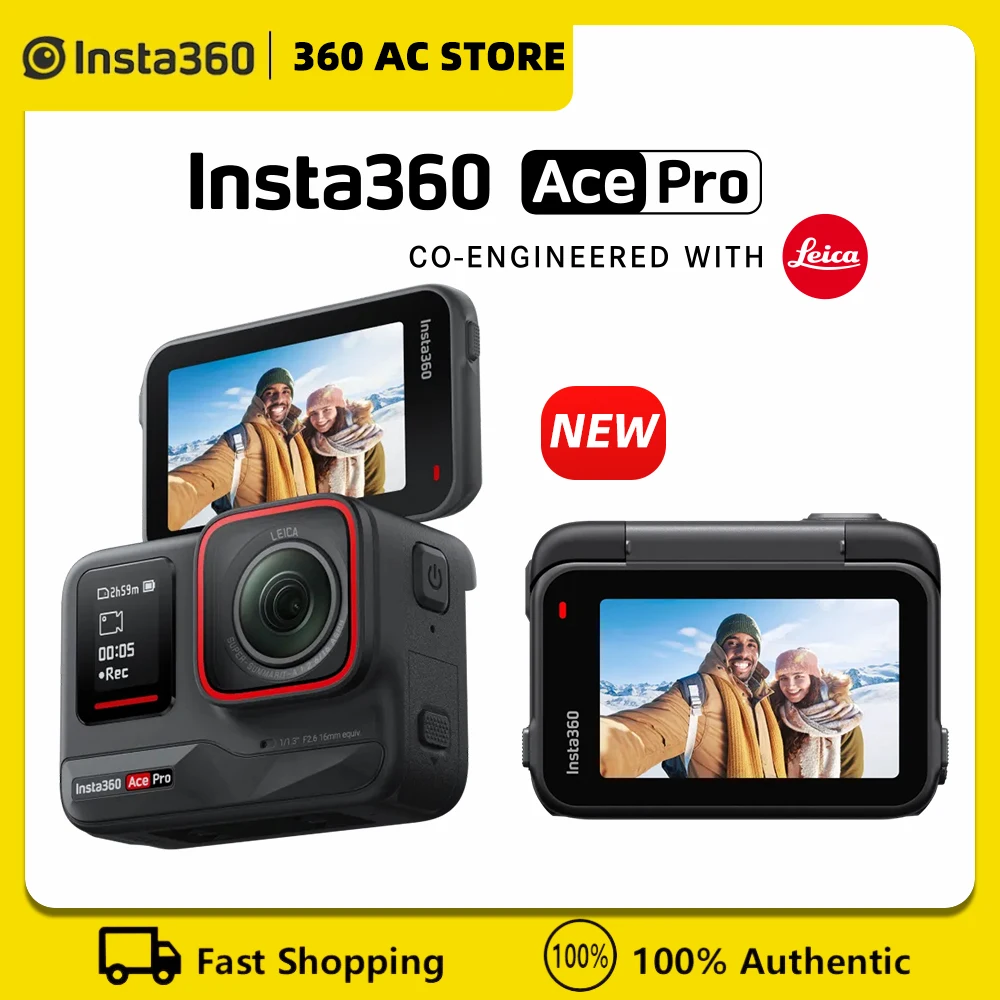 Insta360 Ace Pro - Waterproof Action Camera Co-Engineered with Leica,  Flagship 1/1.3 Sensor, 8K24, 4K120fps, 48MP, Active HDR Capture, 2.4 Flip