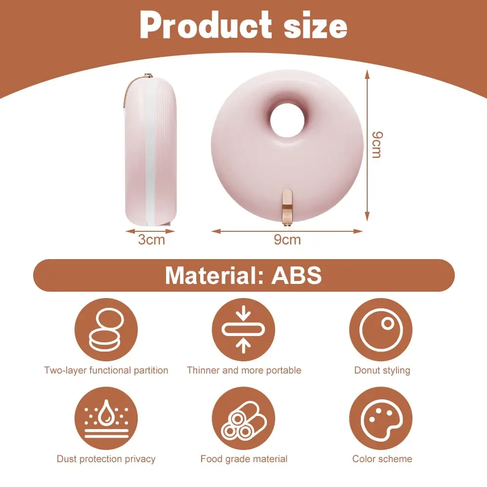 Doughnut Design 2 Layers Invisible Braces Box Simple Style Denture Storage Box Portable Remover Chewies Cleaning Container Case