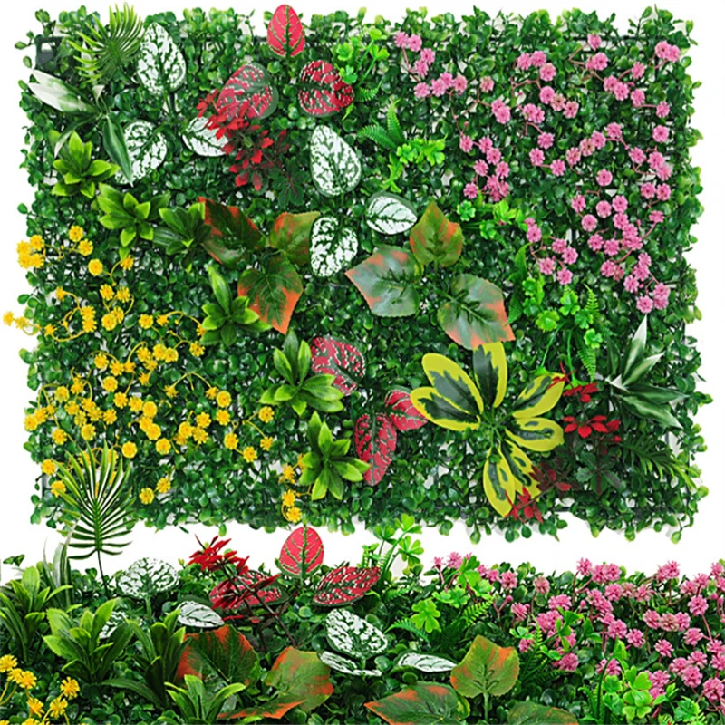 Green Artificial Plants Wall Panel - Outdoor Decor Carpet for Home, Wedding, and Party Backdrop