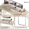 Walnut and White Desk with Drawers, 55 Inch L Shaped Computer Desks with Storage Shelves, Corner Desk, Computer Table 4