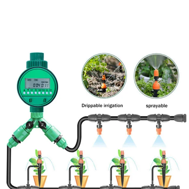 Irrigation Timer -Automatic Electronic LCD Display Home Water Timer Garden Plant Watering Irrigation Controller System-AT36 5