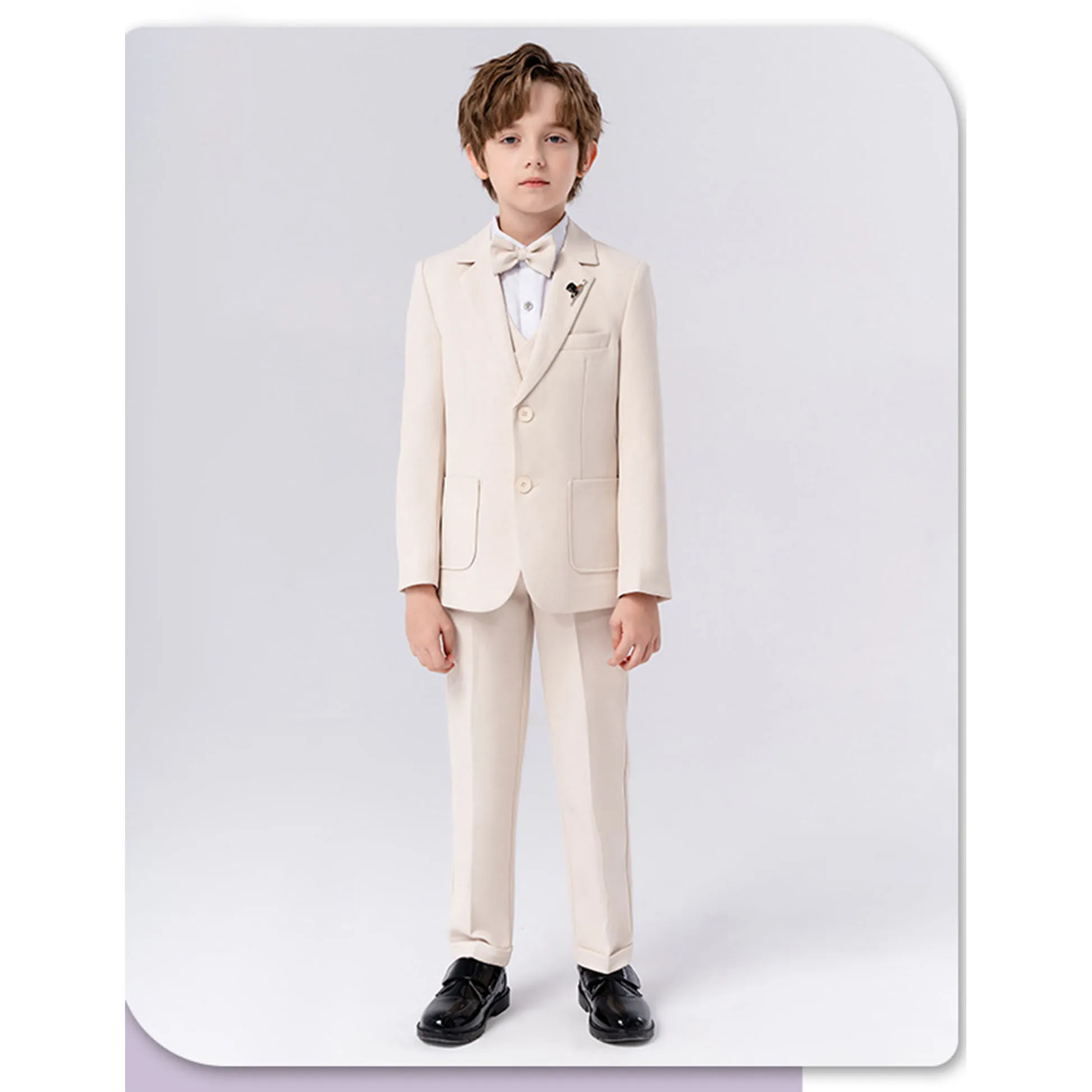 Toddler Classic Boys'Formal Suit Set Kids Formal Outfit Boys Formal Dresswear Vest Set 3