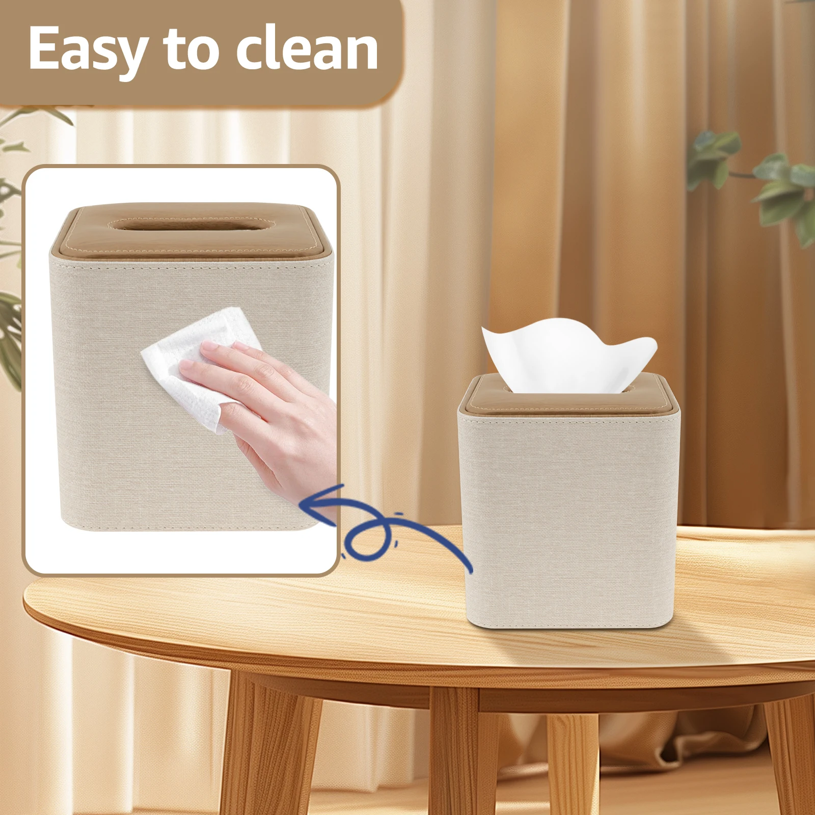 Tissue Box PU Leather Square Paper Container Napkin Holder Storage Home Table Decoration for Bathrooms tissue box,tissue dispenser,napkin holder