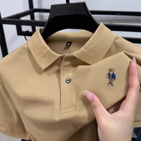 Polo d'été à manches courtes en coton de haute qualité pour hommes, marque de mode, ours en peluche brodé, T-shirt décontracté d'affaires de golf 4