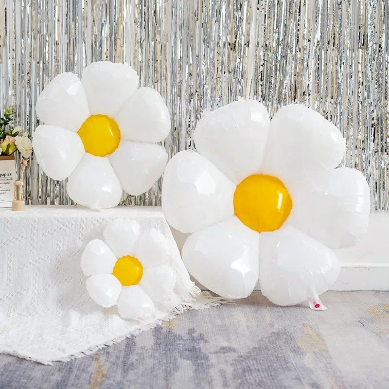White Daisy Flower Balloon Multi Size Sunflower Foil Balloons Helium Ball 10/1PCS Children Birthday Party Baby Shower Decoration