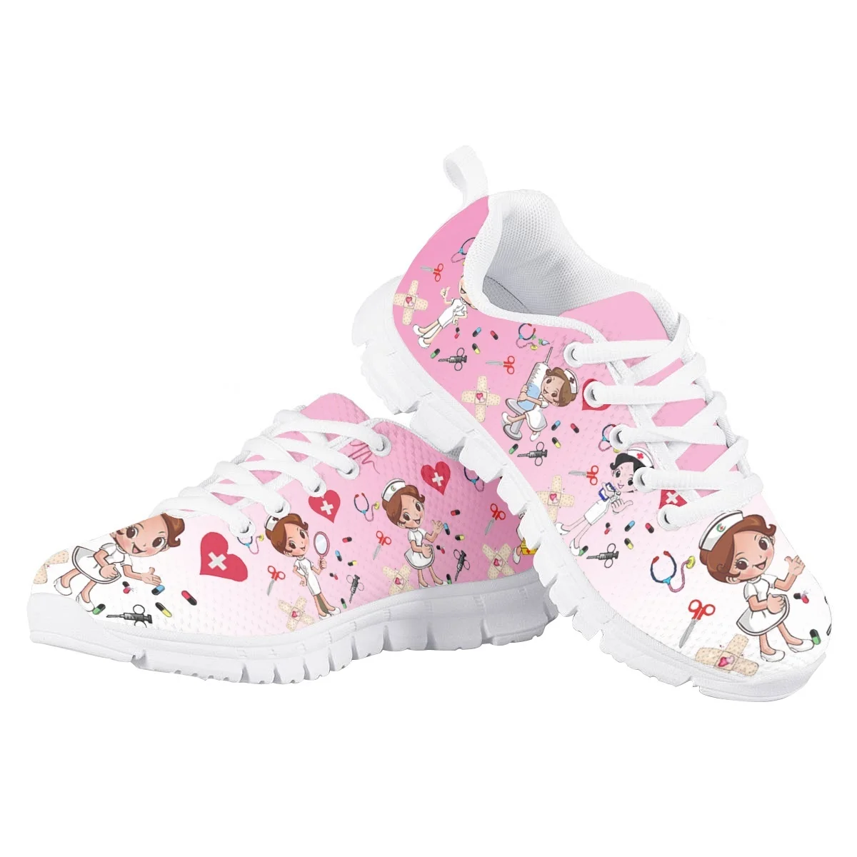 

Nopersonality Little Nurse Cute Cartoon Design Children's Casual Shoes Four Seasons Kids Running Sneakers Wear-resistant