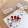 Nailart Easter Bunny Rabbit Cross Mold 3D Carving Silicone Nail Mould Template DIY Manicure Deco Tools 1