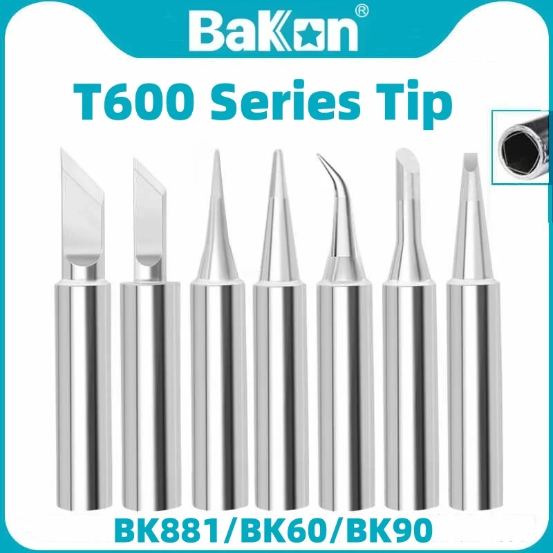 Bakon T600 Series Soldering Tip for BK881/BK60/BK90 Welder Station T600-k/b/lb/2.4d/4.2d/1c/5c not for 936 soldering iron soldering station soldering tool