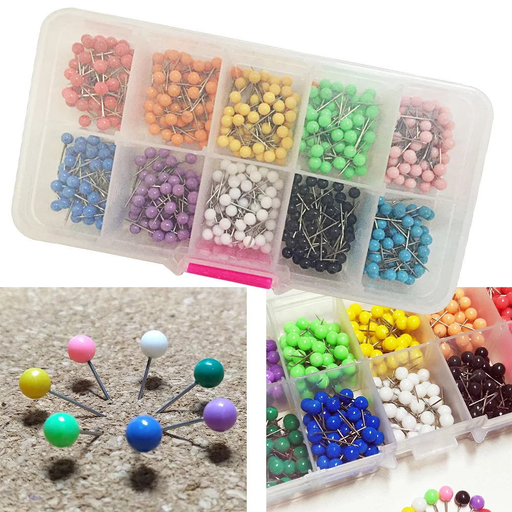 500pcs Push Pin World Map DIY Wall Fixing Accessory Paper Pin Round Push Corkboard Thumbtack push pins