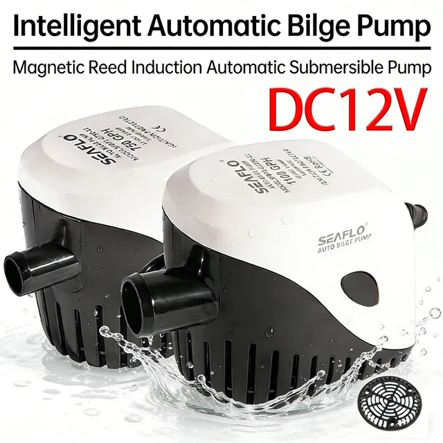 ปั๊มจุ่ม DC12V, ปั๊มระบายน้ำอัตโนมัติ, เหมาะสำหรับการระบายน้ำและเปลี่ยนน้ำในรถบ้าน/เรือยอชท์/ตู้ปลา 1