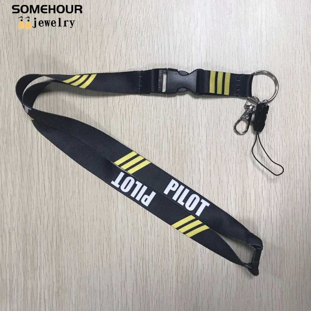 SOMEHOUR Pilot Lanyards Keychain Carabiner Phone Neck Straps ID Card Pass Gym Badge Hang Rope Keyholder Fashion Aviation Gifts