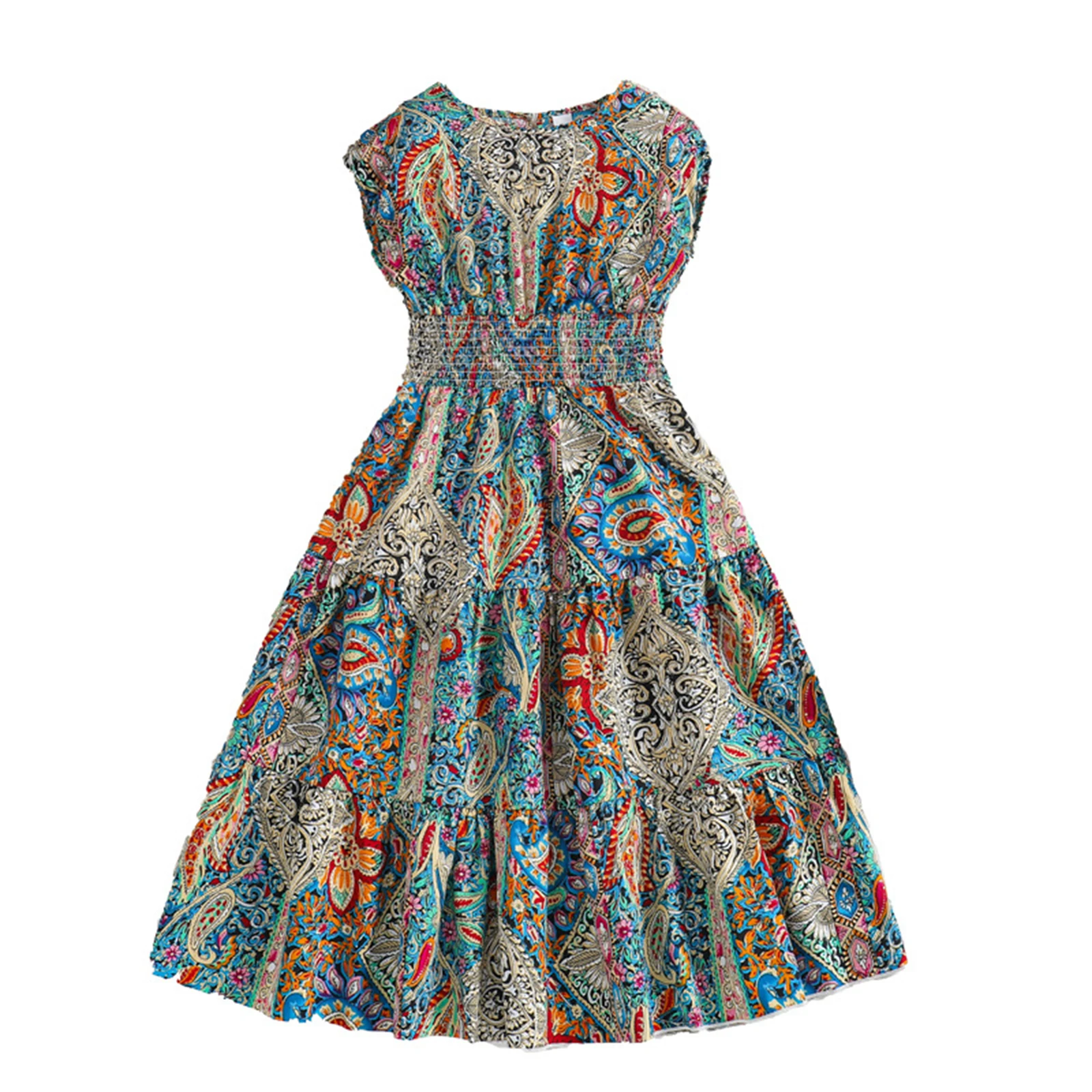 

Baby Girls Bohemian Dress Summer Vintage Sleeveless Tank A-Line Dress for Beach Party Cute Clothes