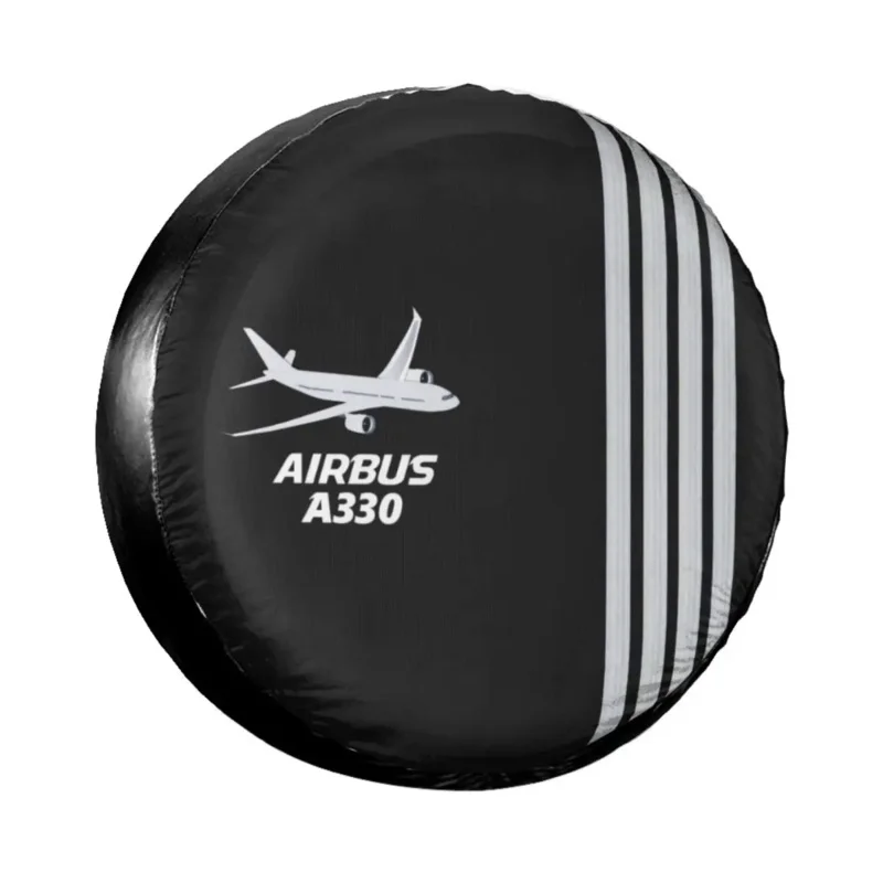 

Airbus A330 Captain Stripes Spare Tire Cover for Mitsubishi Pajero Pilot Aviation Aviator Car Wheel Covers 14" 15" 16" 17" Inch