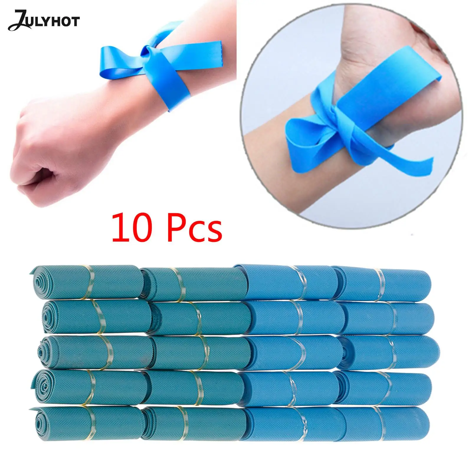 10pcs Outdoor Emergency Necessities First Aid Supplies First Aid Kit Latex Tourniquet Medical Emergency Tourniquet