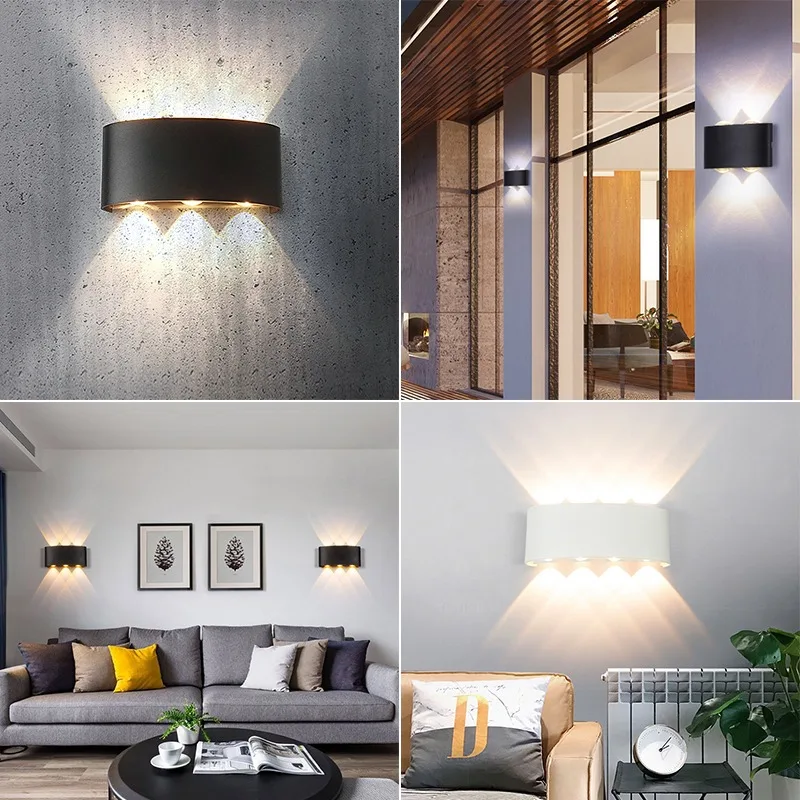 IP65 Waterproof LED Wall Light RGB Auto Change AC 2W 4W 6W 8W 10W 110V 220V Home Decorative Lamp Outdoor Garden Bedroom Corridor