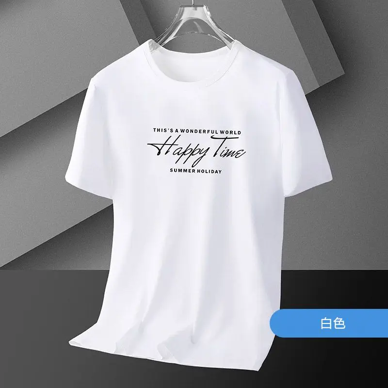 

M--4XL Mens T Shirts Summer Short Sleeve O-neck Print Loose Casual Comfortable Thin Korean Male Tops Tees Clothes Hw48