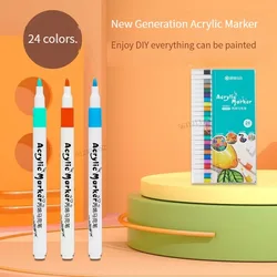 Vibrant Acrylic Marker Set for Creative DIY Crafts and Art Projects (24 colors)