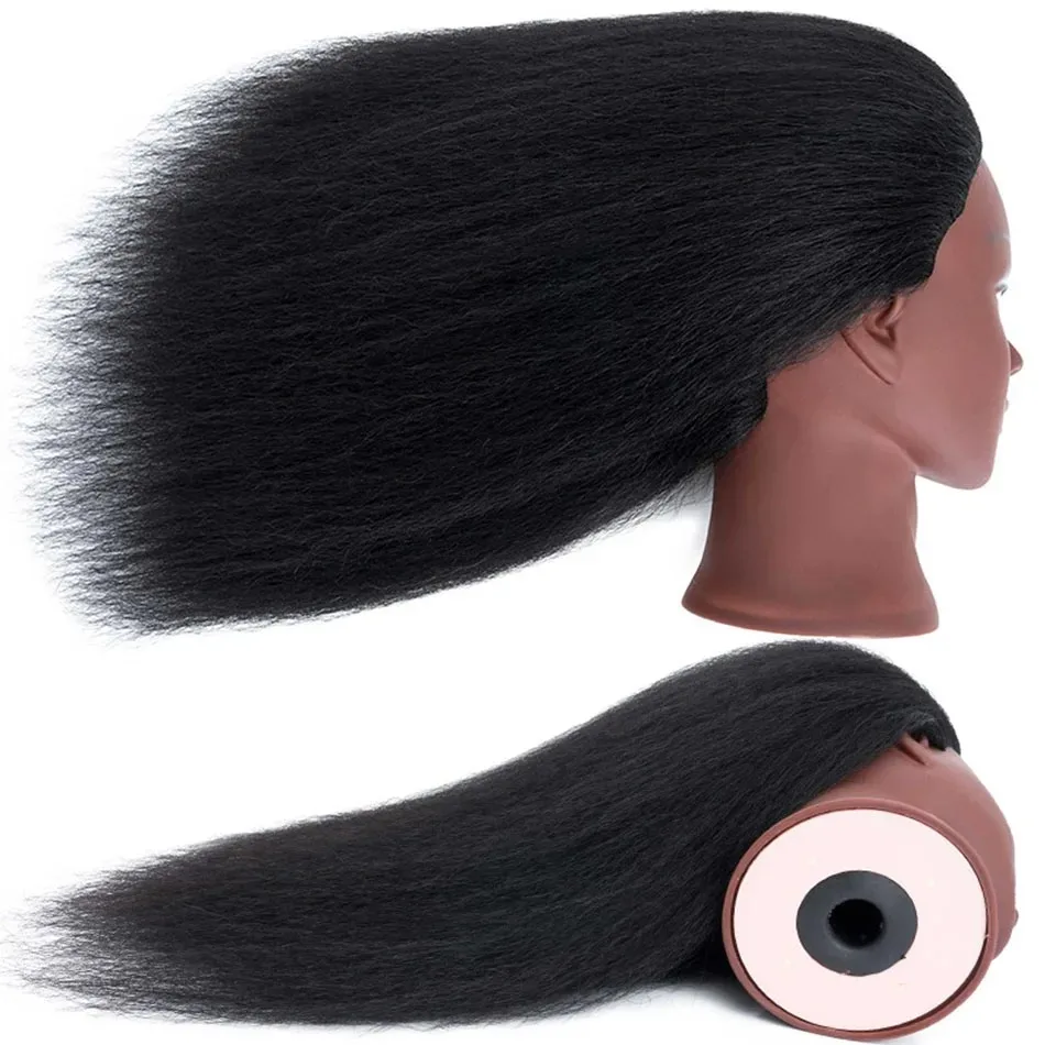 18' Real Hair Mannequin Head With Table Stand For Hairdresser Practice Hair Styling Training Manikin Doll For Christmas Day