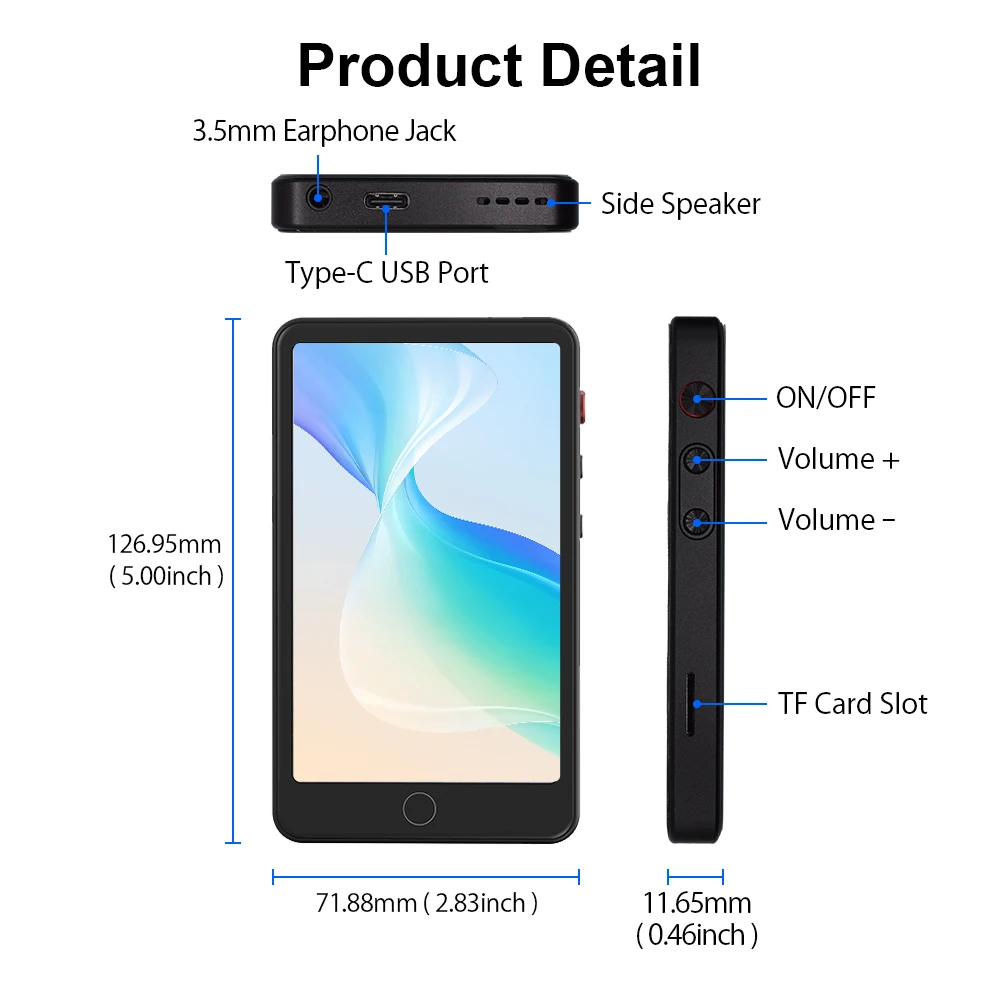 Deelife mp4 שחקן מגע wifi 8.1 mp3 נגן מוסיקה וידאו Bluetooth עם מצלמת אחורי 5mp אחורי