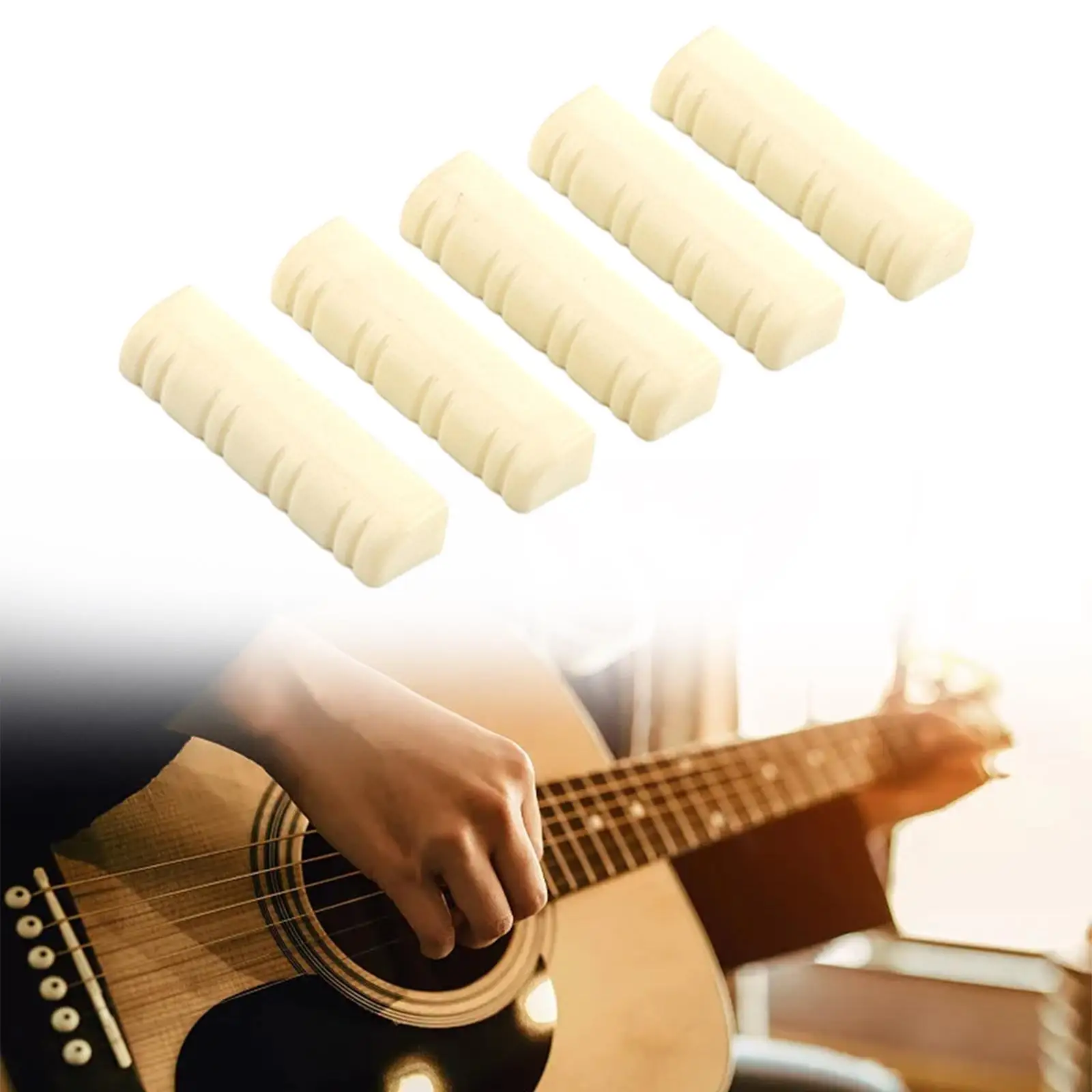 8 String Mandolin Nut 5 Pieces Instrument Accessories Durable Repair Accessories Slotted Mandolin Nut