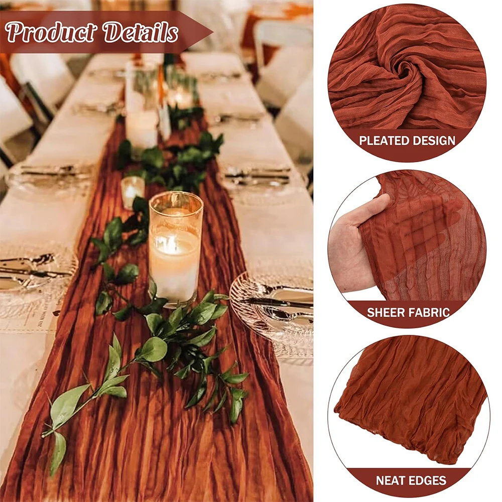 Elegant Royal Blue Cheesecloth Table Runner for Special Occasions and Celebrations