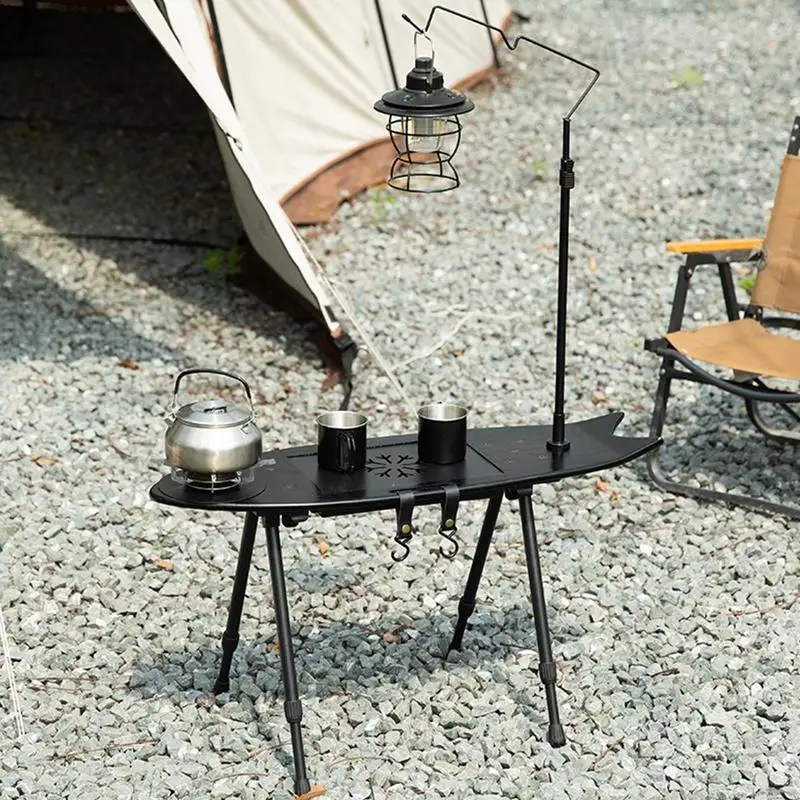 魚の形をしたキャンプ用テーブルストーブ付きライトスタンド創造的なティーテーブルポータブル高さ調節可能屋外デスクバックパッキング