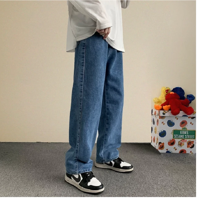 Straight Cotton Trousers for Men Casual Pants Man Baggy Loose Summer Y2k  Free Shipping Long Wrinkle Stylish Classic Fashion Wide - AliExpress