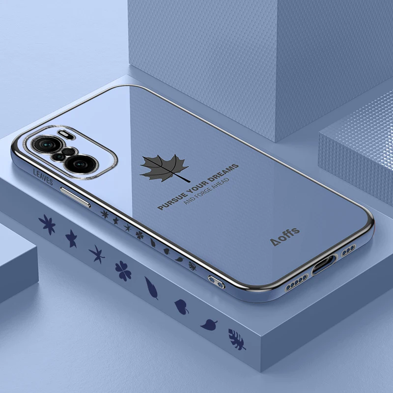

For Xiaomi Redmi K60 Ultra phone case,Redmi K60 K50 K40 K30 K20 Maple leaf electroplated 6D phone case