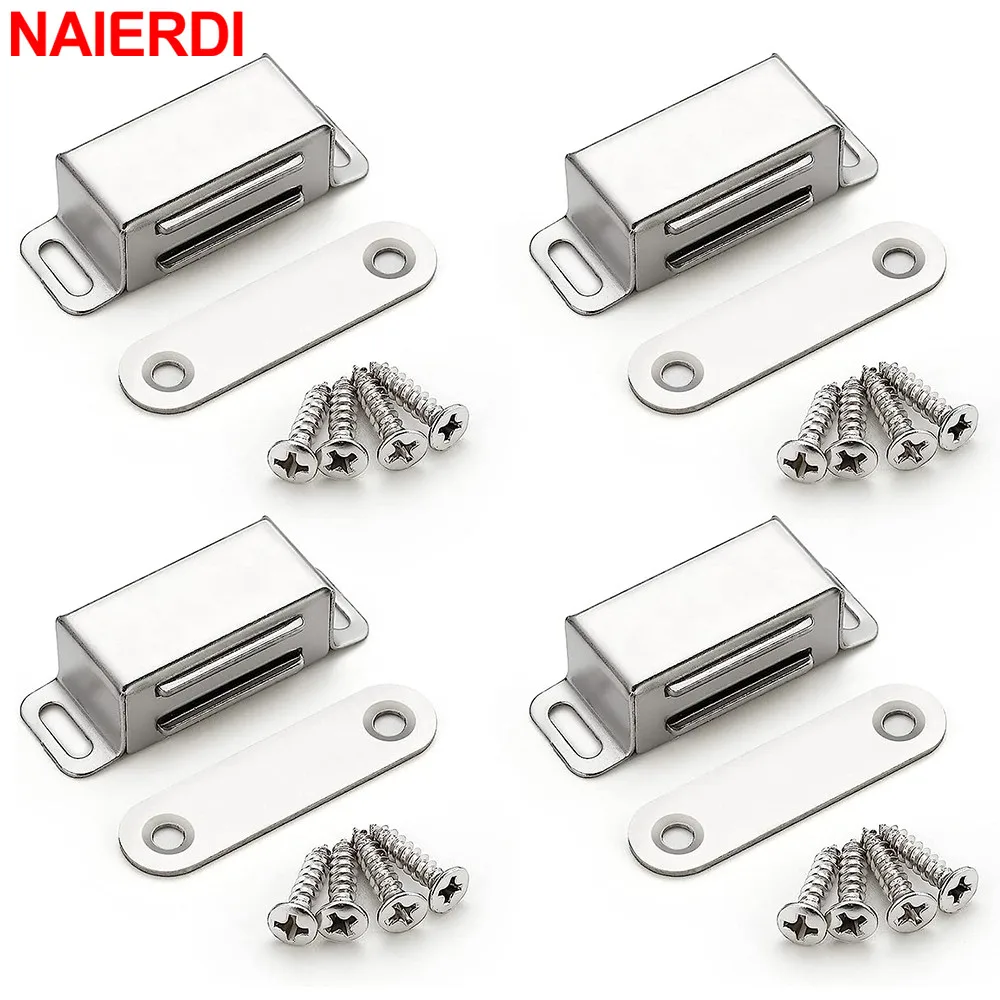 Magnetic Door Catches 4/6/8 Pack Stainless Steel Kitchen Cabinet Catches Magnet Latches for Door Cupboard Closures