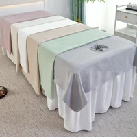 120x230cm 1Pcs Plain Beauty Salon Bed Sheets SPA Massage Tuina Anti-shrink Soft Skin-friendly Bedding Table Cover With/no Hole 1