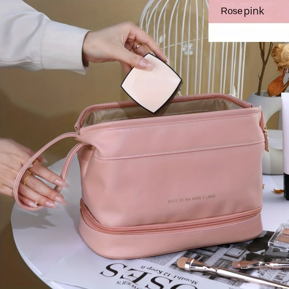 YANZAI Large Travel Cosmetic Bag Female Toiletry Bags High-capacity Cosmetic Case Storage Pouch for Women Makeup Organizer