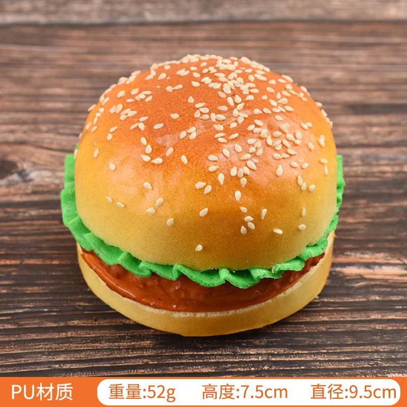 Didiseaon Artificiale PU Realistico Burger Figurine Falso Cibo Pane Modello Fotografia Puntello per Cucina Party Decor