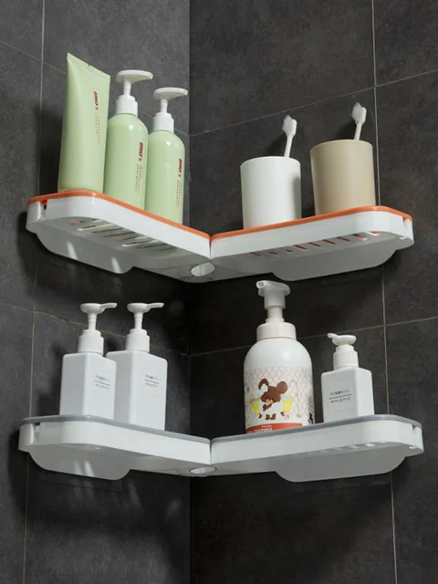 Piesome Multipurpose Kitchen Bathroom Corner Shelf Wall Mount Storage Rack  Bathroom Rack Soap Hol…