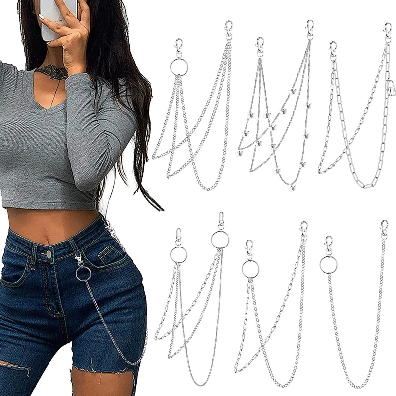 

Hip Hop Pant Chain Punk Trousers Chain Biker Heavy Thick Wallet Chains for Girls